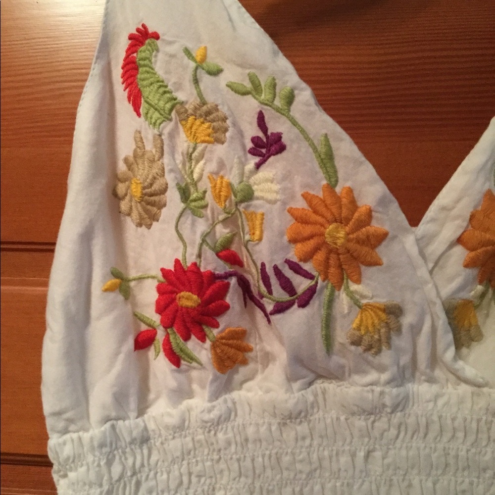 Embroidered Cotton Dress, Size M